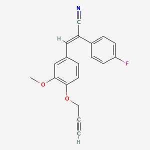 molecular formula C19H14FNO2 B4667160 (2E)-2-(4-fluorophenyl)-3-[3-methoxy-4-(prop-2-yn-1-yloxy)phenyl]prop-2-enenitrile 