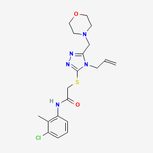 molecular formula C19H24ClN5O2S B4667581 N-(3-chloro-2-methylphenyl)-2-{[5-(morpholin-4-ylmethyl)-4-(prop-2-en-1-yl)-4H-1,2,4-triazol-3-yl]sulfanyl}acetamide 
