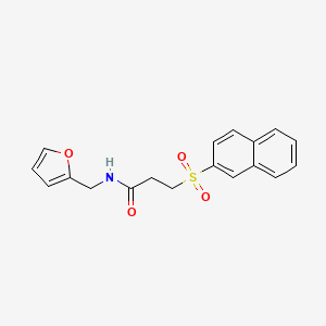 molecular formula C18H17NO4S B4668140 N-(furan-2-ylmethyl)-3-(naphthalen-2-ylsulfonyl)propanamide 