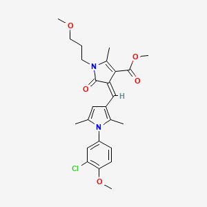 molecular formula C25H29ClN2O5 B4668251 methyl (4Z)-4-{[1-(3-chloro-4-methoxyphenyl)-2,5-dimethyl-1H-pyrrol-3-yl]methylidene}-1-(3-methoxypropyl)-2-methyl-5-oxo-4,5-dihydro-1H-pyrrole-3-carboxylate 
