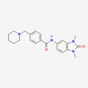 molecular formula C22H26N4O2 B4668311 N-(1,3-dimethyl-2-oxo-2,3-dihydro-1H-benzimidazol-5-yl)-4-(1-piperidinylmethyl)benzamide 