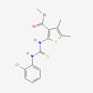 molecular formula C15H15ClN2O2S2 B4668318 methyl 2-({[(2-chlorophenyl)amino]carbonothioyl}amino)-4,5-dimethyl-3-thiophenecarboxylate 