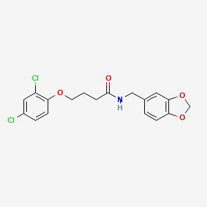molecular formula C18H17Cl2NO4 B4668466 N-[(2H-1,3-BENZODIOXOL-5-YL)METHYL]-4-(2,4-DICHLOROPHENOXY)BUTANAMIDE 