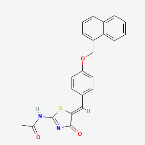 molecular formula C23H18N2O3S B4668523 N-{(5Z)-5-[4-(naphthalen-1-ylmethoxy)benzylidene]-4-oxo-4,5-dihydro-1,3-thiazol-2-yl}acetamide 