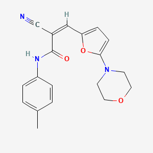 molecular formula C19H19N3O3 B4668771 (2Z)-2-cyano-N-(4-methylphenyl)-3-[5-(morpholin-4-yl)furan-2-yl]prop-2-enamide 