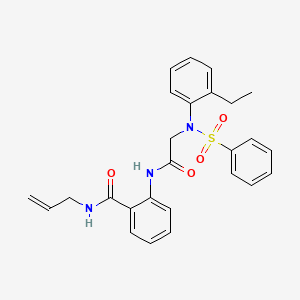 molecular formula C26H27N3O4S B4668801 N-allyl-2-{[N-(2-ethylphenyl)-N-(phenylsulfonyl)glycyl]amino}benzamide 