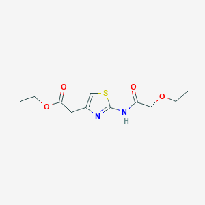 molecular formula C11H16N2O4S B4668863 ETHYL 2-{2-[(2-ETHOXYACETYL)AMINO]-1,3-THIAZOL-4-YL}ACETATE 
