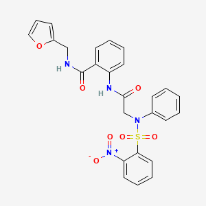 molecular formula C26H22N4O7S B4668883 N-(2-furylmethyl)-2-({N-[(2-nitrophenyl)sulfonyl]-N-phenylglycyl}amino)benzamide 