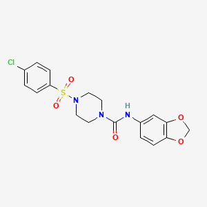 molecular formula C18H18ClN3O5S B4669079 N-(2H-13-BENZODIOXOL-5-YL)-4-(4-CHLOROBENZENESULFONYL)PIPERAZINE-1-CARBOXAMIDE 
