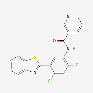 molecular formula C19H11Cl2N3OS B4669101 N-[5-(1,3-benzothiazol-2-yl)-2,4-dichlorophenyl]pyridine-3-carboxamide 