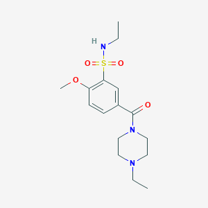 molecular formula C16H25N3O4S B4669242 N-ethyl-5-[(4-ethylpiperazin-1-yl)carbonyl]-2-methoxybenzenesulfonamide 