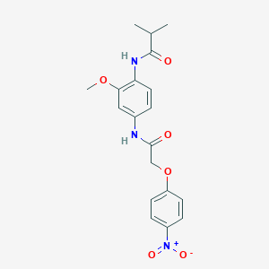 molecular formula C19H21N3O6 B4669307 N-(2-methoxy-4-{[(4-nitrophenoxy)acetyl]amino}phenyl)-2-methylpropanamide 