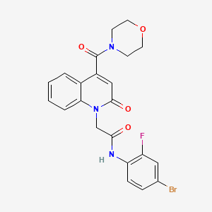 molecular formula C22H19BrFN3O4 B4669358 N-(4-BROMO-2-FLUOROPHENYL)-2-[4-(MORPHOLINE-4-CARBONYL)-2-OXO-1,2-DIHYDROQUINOLIN-1-YL]ACETAMIDE 
