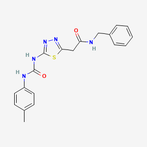 molecular formula C19H19N5O2S B4669407 N-benzyl-2-(5-{[(4-methylphenyl)carbamoyl]amino}-1,3,4-thiadiazol-2-yl)acetamide 