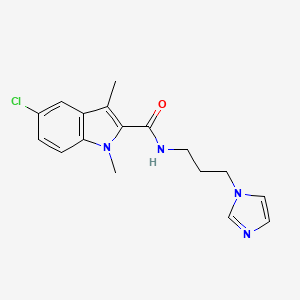 molecular formula C17H19ClN4O B4669441 5-chloro-N-[3-(1H-imidazol-1-yl)propyl]-1,3-dimethyl-1H-indole-2-carboxamide 