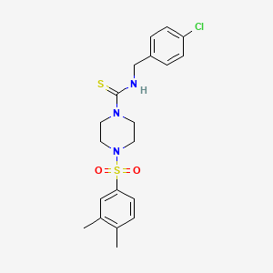 molecular formula C20H24ClN3O2S2 B4669447 N-(4-chlorobenzyl)-4-[(3,4-dimethylphenyl)sulfonyl]-1-piperazinecarbothioamide 