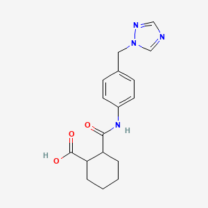 molecular formula C17H20N4O3 B4669457 2-{[4-(1H-1,2,4-TRIAZOL-1-YLMETHYL)ANILINO]CARBONYL}-1-CYCLOHEXANECARBOXYLIC ACID 