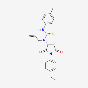 molecular formula C23H25N3O2S B4669548 N-ALLYL-N-[1-(4-ETHYLPHENYL)-2,5-DIOXOTETRAHYDRO-1H-PYRROL-3-YL]-N'-(4-METHYLPHENYL)THIOUREA 