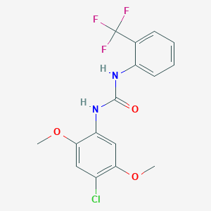 molecular formula C16H14ClF3N2O3 B4669581 1-(4-Chloro-2,5-dimethoxyphenyl)-3-[2-(trifluoromethyl)phenyl]urea 
