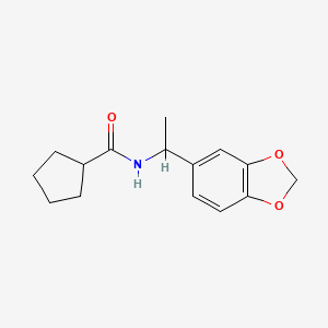 molecular formula C15H19NO3 B4669757 N-[1-(2H-13-BENZODIOXOL-5-YL)ETHYL]CYCLOPENTANECARBOXAMIDE 