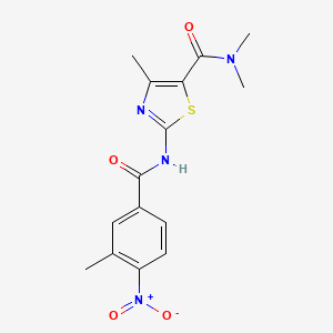 molecular formula C15H16N4O4S B4669806 NN4-TRIMETHYL-2-(3-METHYL-4-NITROBENZAMIDO)-13-THIAZOLE-5-CARBOXAMIDE 