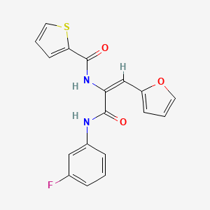 molecular formula C18H13FN2O3S B4669859 N-[(E)-3-(3-fluoroanilino)-1-(furan-2-yl)-3-oxoprop-1-en-2-yl]thiophene-2-carboxamide 