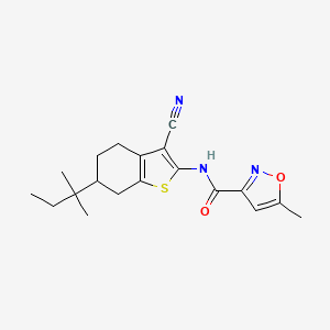 molecular formula C19H23N3O2S B4669900 N-[3-CYANO-6-(2-METHYL-2-BUTANYL)-4,5,6,7-TETRAHYDRO-1-BENZOTHIOPHEN-2-YL]-5-METHYL-3-ISOXAZOLECARBOXAMIDE 