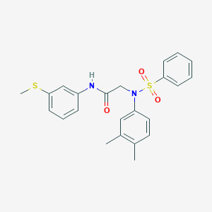 molecular formula C23H24N2O3S2 B4670020 N~2~-(3,4-dimethylphenyl)-N-[3-(methylsulfanyl)phenyl]-N~2~-(phenylsulfonyl)glycinamide 