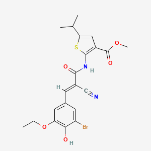 molecular formula C21H21BrN2O5S B4670111 methyl 2-{[3-(3-bromo-5-ethoxy-4-hydroxyphenyl)-2-cyanoacryloyl]amino}-5-isopropyl-3-thiophenecarboxylate 