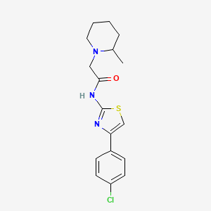 molecular formula C17H20ClN3OS B4670246 N-[4-(4-chlorophenyl)-1,3-thiazol-2-yl]-2-(2-methylpiperidin-1-yl)acetamide 