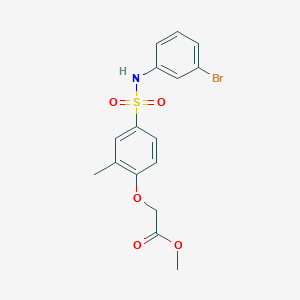 molecular formula C16H16BrNO5S B4670329 Methyl 2-[4-[(3-bromophenyl)sulfamoyl]-2-methylphenoxy]acetate 