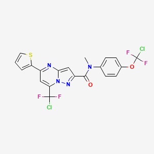 molecular formula C20H12Cl2F4N4O2S B4670484 N-[4-(CHLORODIFLUOROMETHOXY)PHENYL]-7-(CHLORODIFLUOROMETHYL)-N-METHYL-5-(THIOPHEN-2-YL)PYRAZOLO[1,5-A]PYRIMIDINE-2-CARBOXAMIDE 