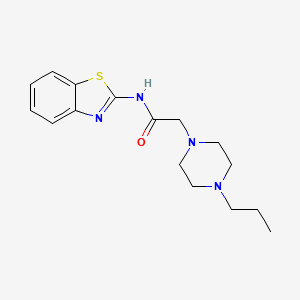 molecular formula C16H22N4OS B4670517 N-1,3-benzothiazol-2-yl-2-(4-propyl-1-piperazinyl)acetamide 