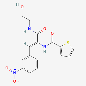 molecular formula C16H15N3O5S B4670528 N-[(Z)-3-(2-hydroxyethylamino)-1-(3-nitrophenyl)-3-oxoprop-1-en-2-yl]thiophene-2-carboxamide 