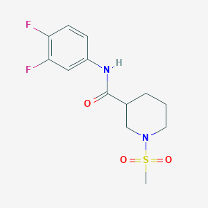 molecular formula C13H16F2N2O3S B4670564 N~3~-(3,4-DIFLUOROPHENYL)-1-(METHYLSULFONYL)-3-PIPERIDINECARBOXAMIDE 