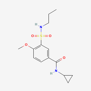 molecular formula C14H20N2O4S B4670593 N-cyclopropyl-4-methoxy-3-(propylsulfamoyl)benzamide 