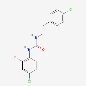 molecular formula C15H13Cl2FN2O B4670642 N-(4-CHLORO-2-FLUOROPHENYL)-N'-(4-CHLOROPHENETHYL)UREA 
