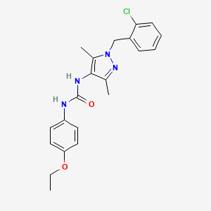 molecular formula C21H23ClN4O2 B4670698 N-[1-(2-chlorobenzyl)-3,5-dimethyl-1H-pyrazol-4-yl]-N'-(4-ethoxyphenyl)urea 