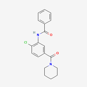 molecular formula C19H19ClN2O2 B4670783 N-[2-chloro-5-(piperidin-1-ylcarbonyl)phenyl]benzamide 