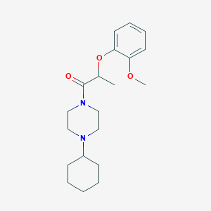 molecular formula C20H30N2O3 B4670902 1-(4-Cyclohexylpiperazin-1-yl)-2-(2-methoxyphenoxy)propan-1-one 