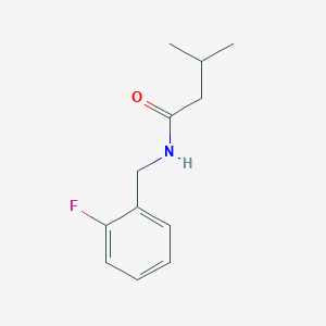 molecular formula C12H16FNO B4670929 N-[(2-fluorophenyl)methyl]-3-methylbutanamide 