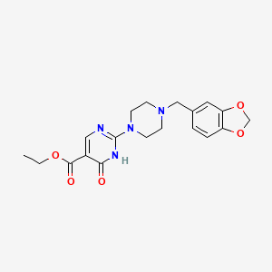 molecular formula C19H22N4O5 B4670934 Ethyl 2-[4-(1,3-benzodioxol-5-ylmethyl)piperazin-1-yl]-4-oxo-1,4-dihydropyrimidine-5-carboxylate 