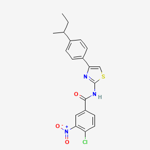 molecular formula C20H18ClN3O3S B4671093 N-{4-[4-(butan-2-yl)phenyl]-1,3-thiazol-2-yl}-4-chloro-3-nitrobenzamide 
