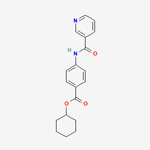 molecular formula C19H20N2O3 B4671265 Cyclohexyl 4-[(pyridin-3-ylcarbonyl)amino]benzoate 