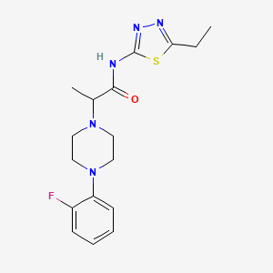 molecular formula C17H22FN5OS B4671519 N-(5-ethyl-1,3,4-thiadiazol-2-yl)-2-[4-(2-fluorophenyl)piperazin-1-yl]propanamide 
