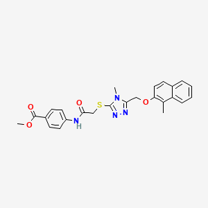 molecular formula C25H24N4O4S B4671553 methyl 4-({[(4-methyl-5-{[(1-methylnaphthalen-2-yl)oxy]methyl}-4H-1,2,4-triazol-3-yl)sulfanyl]acetyl}amino)benzoate 