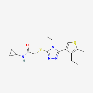 molecular formula C17H24N4OS2 B4671827 N-CYCLOPROPYL-2-{[5-(4-ETHYL-5-METHYL-3-THIENYL)-4-PROPYL-4H-1,2,4-TRIAZOL-3-YL]SULFANYL}ACETAMIDE 