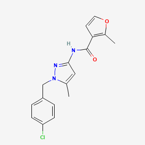 molecular formula C17H16ClN3O2 B4671842 N-{1-[(4-CHLOROPHENYL)METHYL]-5-METHYL-1H-PYRAZOL-3-YL}-2-METHYLFURAN-3-CARBOXAMIDE 