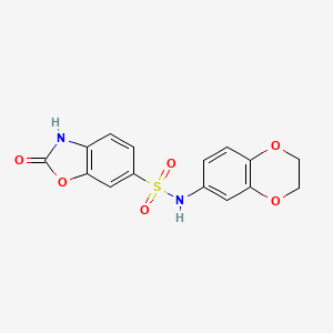 molecular formula C15H12N2O6S B4671882 N-(2,3-dihydro-1,4-benzodioxin-6-yl)-2-oxo-3H-1,3-benzoxazole-6-sulfonamide 
