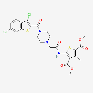 molecular formula C24H23Cl2N3O6S2 B4671919 dimethyl 5-[({4-[(3,6-dichloro-1-benzothiophen-2-yl)carbonyl]piperazin-1-yl}acetyl)amino]-3-methylthiophene-2,4-dicarboxylate CAS No. 883547-41-9